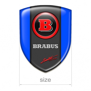 Brabus Car Accessories Badge Blue base with Red Logo 