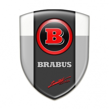 Brabus Emblem Badge Logo Grey White Base Graphite Logo Panel 