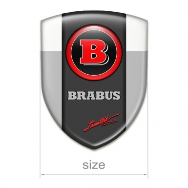 Brabus Emblem Badge Logo Grey White Base Graphite Logo Panel 