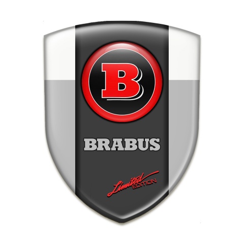 Brabus Emblem Badge Logo Grey White Base Graphite Logo Panel 