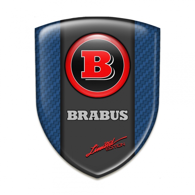 Brabus Logo Emblem Navy Blue Carbon with Red Logo Edition 