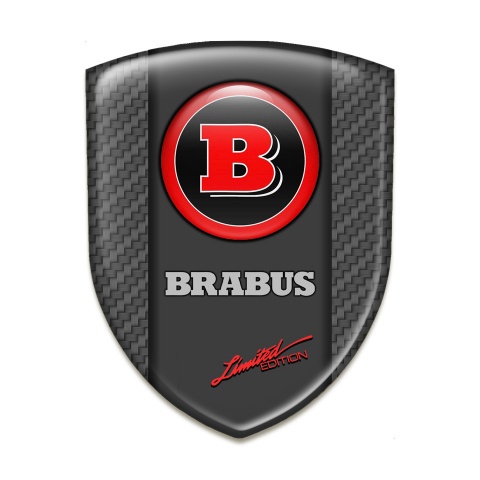 Brabus Tuning Emblem Dark Grey Carbon with Red Logo 