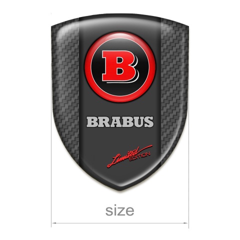 Brabus Tuning Emblem Dark Grey Carbon with Red Logo 