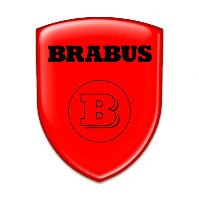 Brabus Resin Sticker High End Red Print Black Logo Style