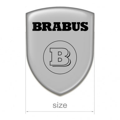 Brabus Epoxy Logo Emblem Grey Print Black logo Design 