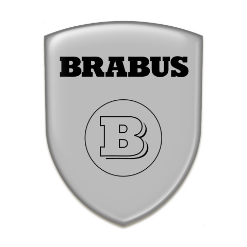 Brabus Epoxy Logo Emblem Grey Print Black logo Design 