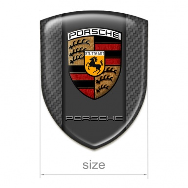 Porsche Car Accessories Badge Dark Grey Carbon Base Classic Logo 