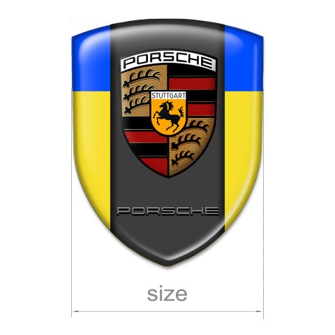 Porsche Silicone Badge Premium Quality Yellow Blue Base Graphit Logo Panel 