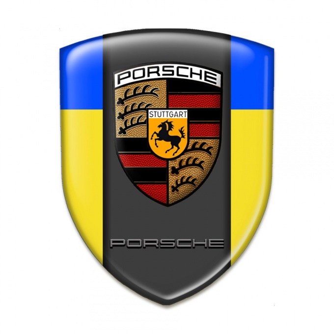 Porsche Silicone Badge Premium Quality Yellow Blue Base Graphit Logo Panel 