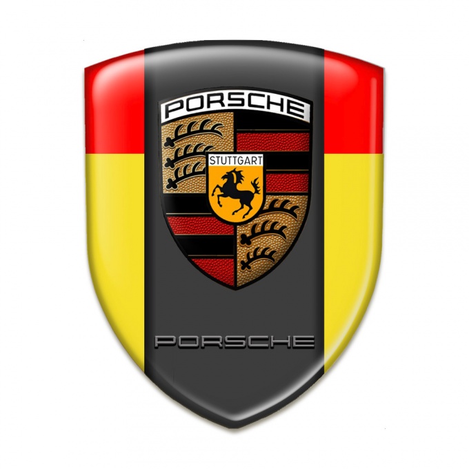 Porsche Silicone Shield High End Yellow Red Background Design 