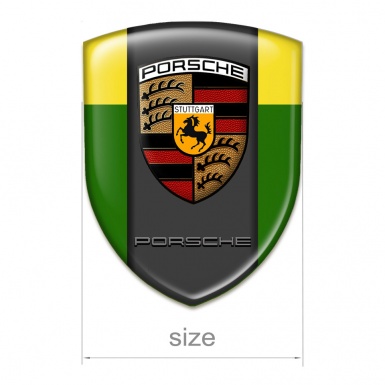 Porsche Emblem Badge Logo Green Yellow Warp 