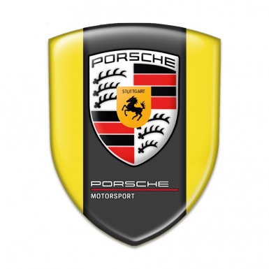 Porsche Silicone Shield Yellow Background White Red Logo Motive 