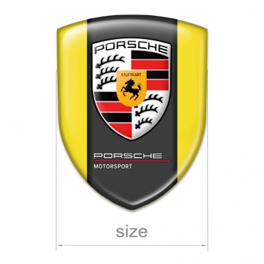 Porsche Silicone Shield Yellow Background White Red Logo Motive 