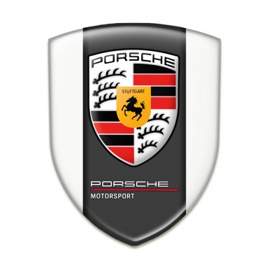 Porsche Auto Emblem High Quality White Print Graphite Central Panel 