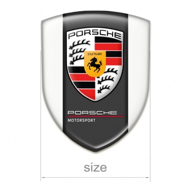 Porsche Auto Emblem High Quality White Print Graphite Central Panel 