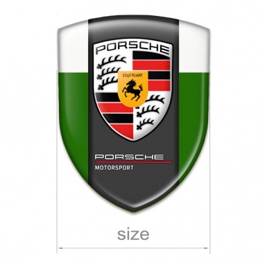 Porsche Self Adhesive Emblem Logo Green White Background Style