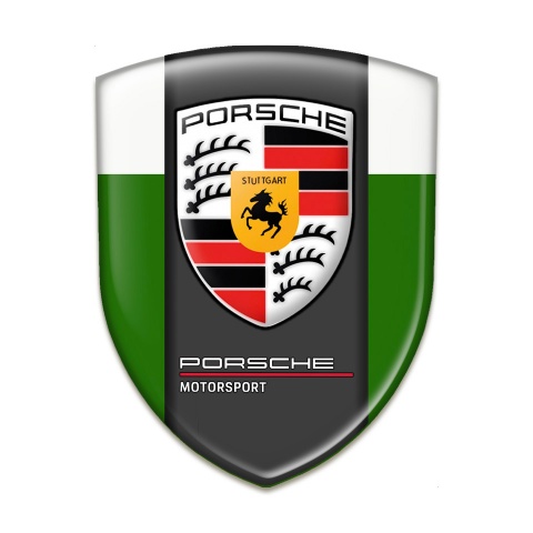 Porsche Self Adhesive Emblem Logo Green White Background Style