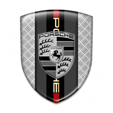 Porsche Emblem Interior Grey Mesh base Grey Logo Design 