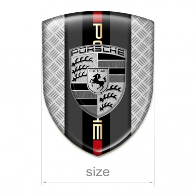 Porsche Emblem Interior Grey Mesh base Grey Logo Design 