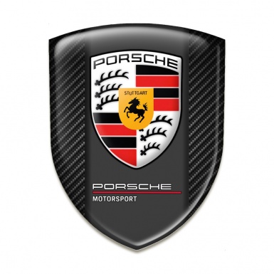 Porsche Car Accessories Badge Black Carbon with Red White logo 