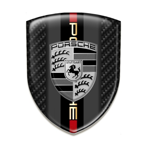 Porsche Emblem Exterior Black Carbon Grey Logo Motif