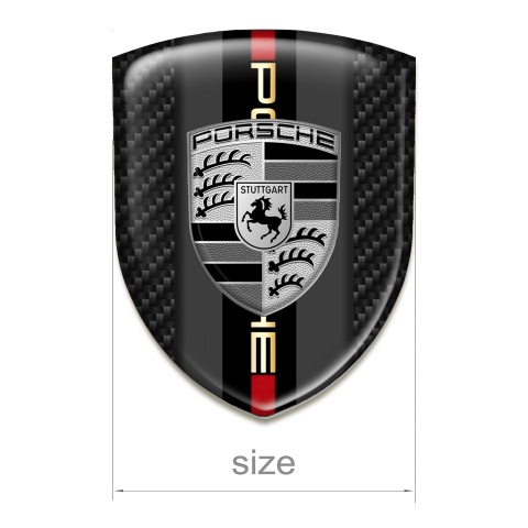 Porsche Emblem Exterior Black Carbon Grey Logo Motif