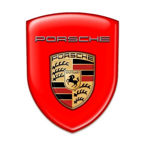 Porsche Auto Emblem Red Base Classic Logo Design 