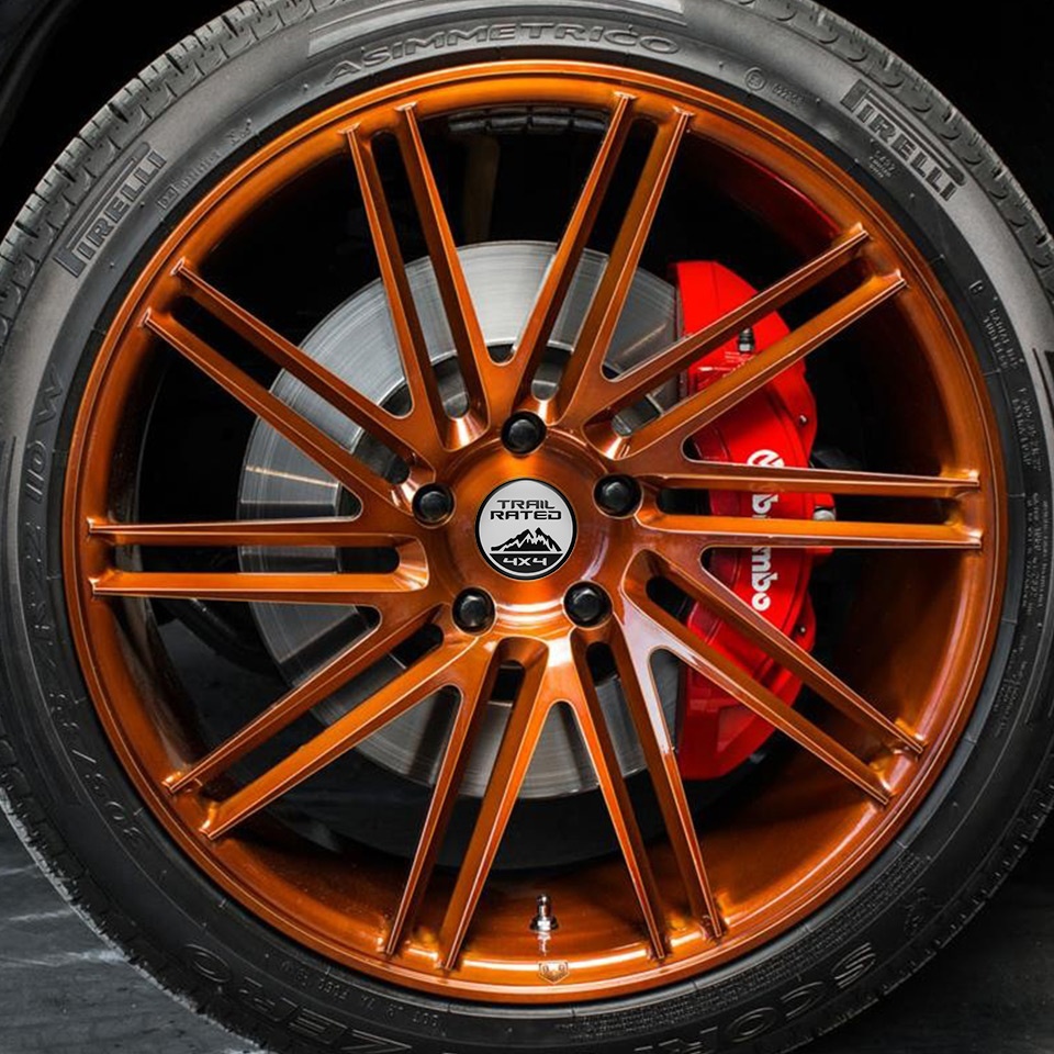 Jeep Wheel Center Cap Domed Stickers Trail Rated 4x4 Wheel Emblems