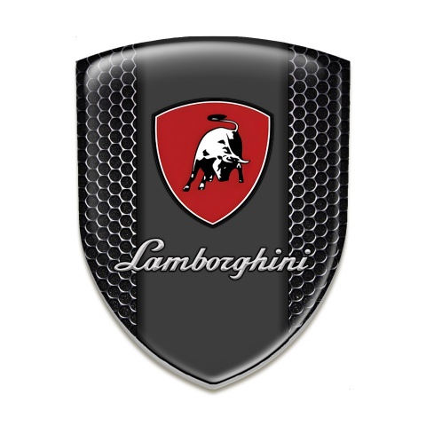 Lamborghini Tuning Emblem Perforated Steel Red logo 