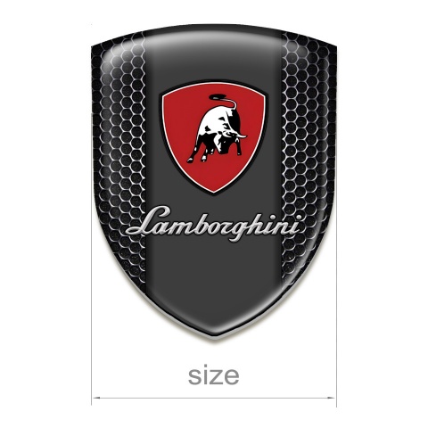 Lamborghini Tuning Emblem Perforated Steel Red logo 