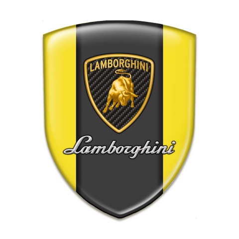 Lamborghini Silicone Badge High End Yellow Base Classic Logo 