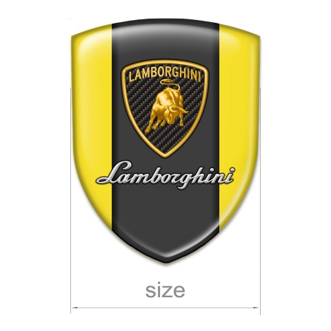 Lamborghini Silicone Badge High End Yellow Base Classic Logo 