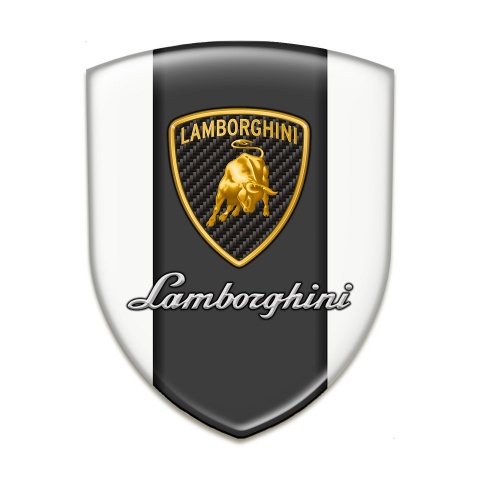 Lamborghini Silicone Badge White Base Classic Logo 