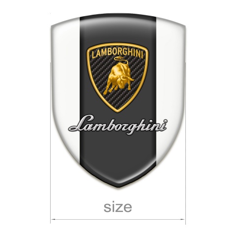 Lamborghini Silicone Badge White Base Classic Logo 