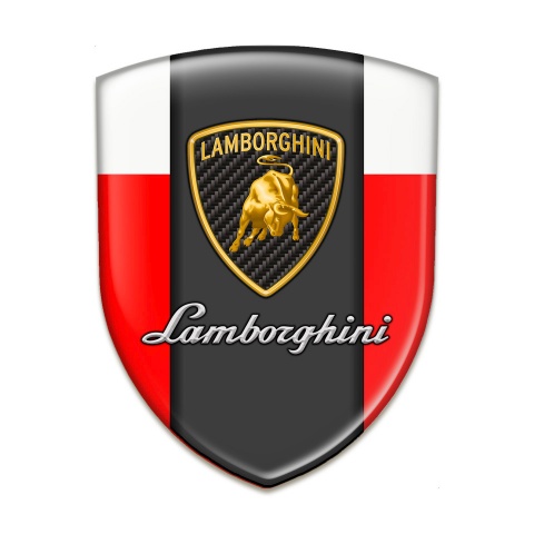 Lamborghini Silicone Shield Red White Base Classic Logo Style