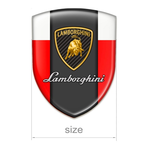 Lamborghini Silicone Shield Red White Base Classic Logo Style