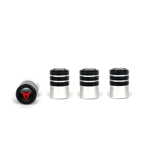 Seat Cupra Valve Caps Tire Black - Aluminium 4 pcs Red Logo