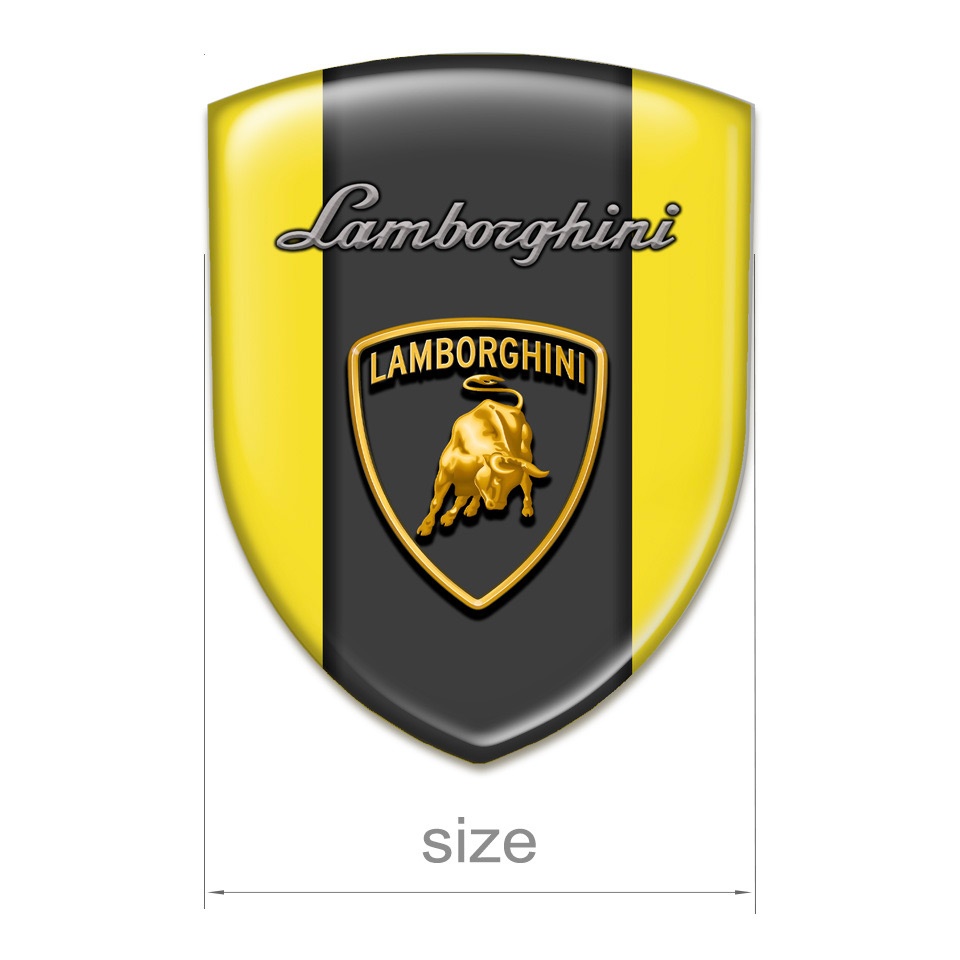 Lamborghini Domed Emblem Yellow Base Edition | Domed Emblems | Stickers ...
