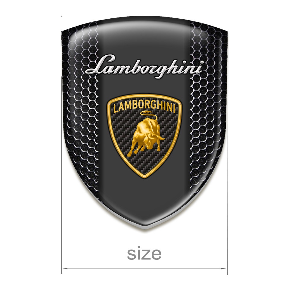 Lamborghini Silicone Car Decal Badge Perforated Steel Design | Domed ...