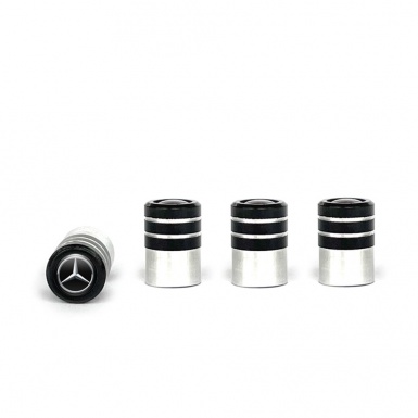 Mercedes Valve Caps Tire Black - Aluminium 4 pcs 3D Logo