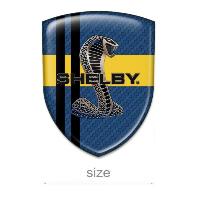 Ford Shelby Car Accessories Badge Navy Blue carbon Yellow Ribbon Black ...