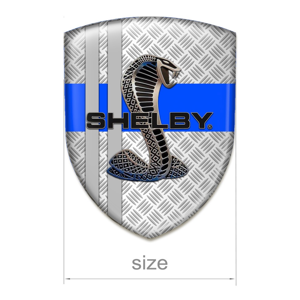 Ford Shelby Car Interior Badge Mesh base Blue Ribbon Grey Lines | Domed ...