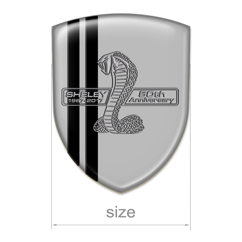 Ford Shelby Resin Sticker Grey Base black Lines Version | Domed Emblems ...