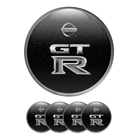 Nissan GT R  Wheel Stickers Center Cap Grey Ring