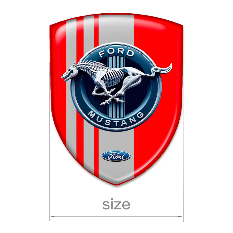 Ford Mustang Silicone Shield Red Print Grey Ribbons and Blue Logo ...