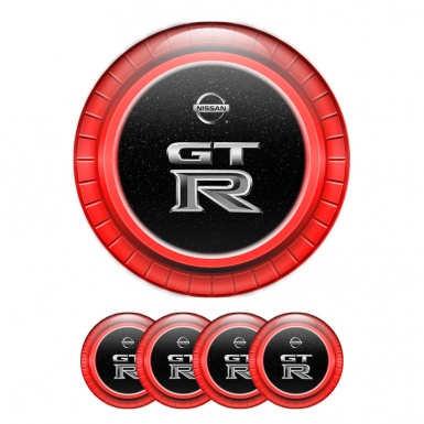 Nissan GT R Wheel Stickers Center Cap Red Ring