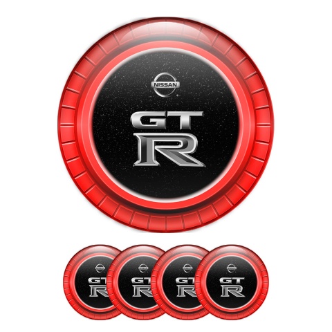 Nissan GT R Wheel Stickers Center Cap Red Ring
