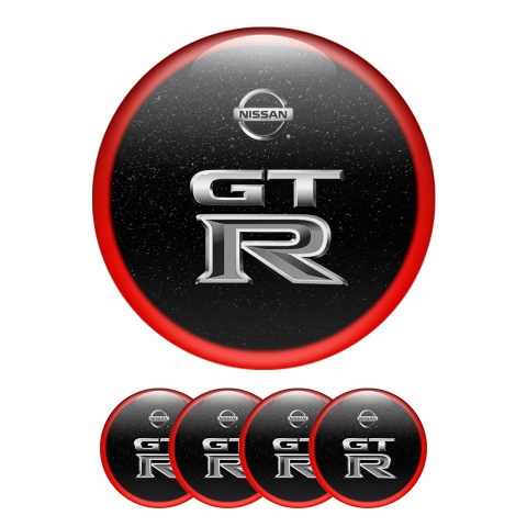 Nissan Wheel Stickers Center Cap Red Ring GT R