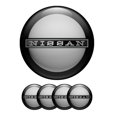 Nissan Wheel Stickers Center Cap Grey Black Ring