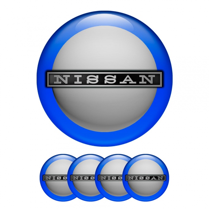Nissan Wheel Stickers Center Cap Grey Blue Ring